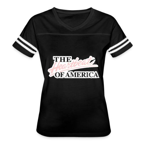 The Heartbeat of America - Women's V-Neck Football Tee