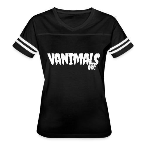 Vanimals WH Support - Women's V-Neck Football Tee