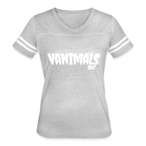 Vanimals WH Support - Women's V-Neck Football Tee