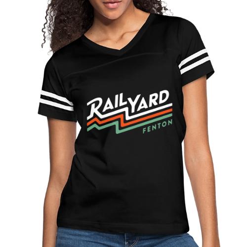 White/Color Railyard Logo - Women's V-Neck Football Tee