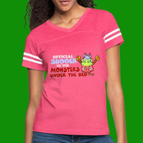 Official Shooer of the Monsters Under the Bed - Women's V-Neck Football Tee