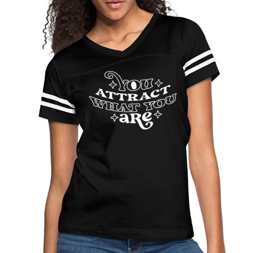 Law of Attraction Typography Manifest Quote - Women's V-Neck Football Tee