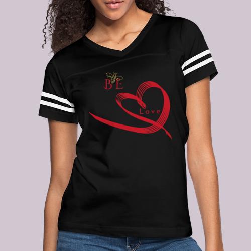 BE LOVE - Women's V-Neck Football Tee