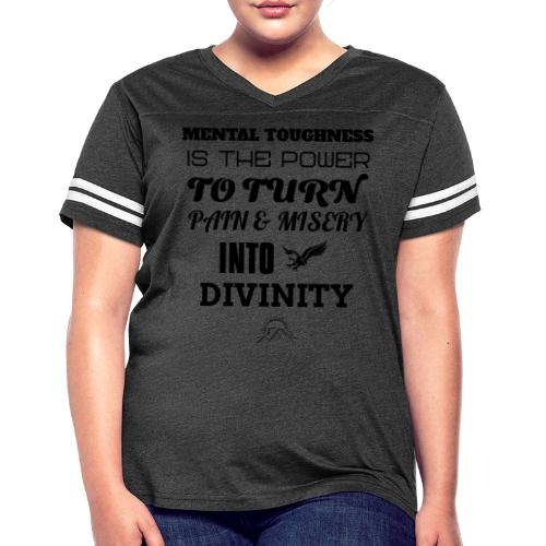 Mental Toughness - Women's V-Neck Football Tee