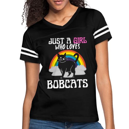 Just A Girl Who Loves Bobcats Funny Tee For Cats - Women's Vintage Sports T-Shirt