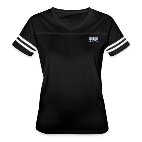 dobberhockey text logo - Women's V-Neck Football Tee