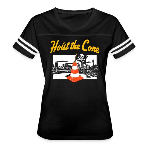 Hoist The Cone - Women's V-Neck Football Tee