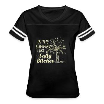 Like Salty Bitches Diver Gift - Women's V-Neck Football Tee - black/white - Front - Danielle (179cm)