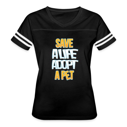 Save a life adopt a pet - Women's V-Neck Football Tee