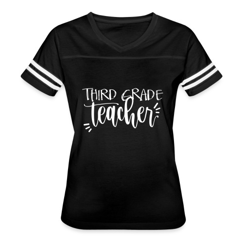 Third Grade Teacher T-Shirts - Women's V-Neck Football Tee