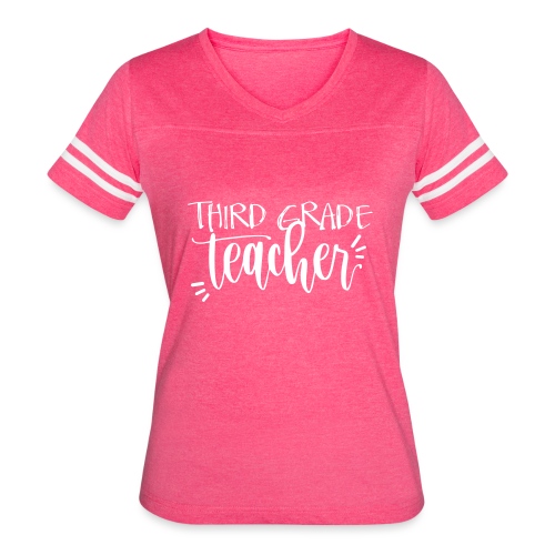 Third Grade Teacher T-Shirts - Women's V-Neck Football Tee