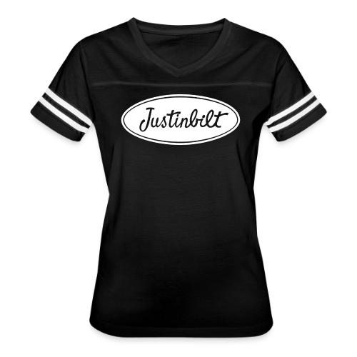 Justinbilt white - Women's V-Neck Football Tee