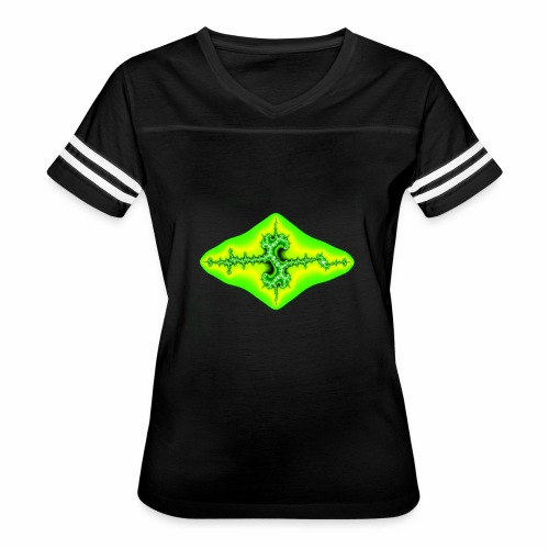 green fractal - Women's V-Neck Football Tee