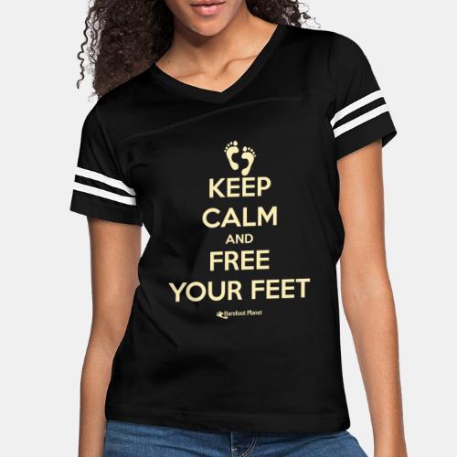 Keep Calm and Free Your Feet - Women's V-Neck Football Tee