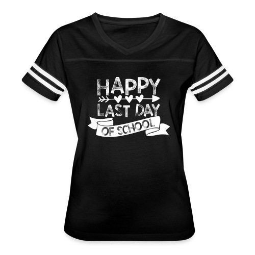 Happy Last Day of School Chalk Teachers T-Shirts - Women's Vintage Sports T-Shirt