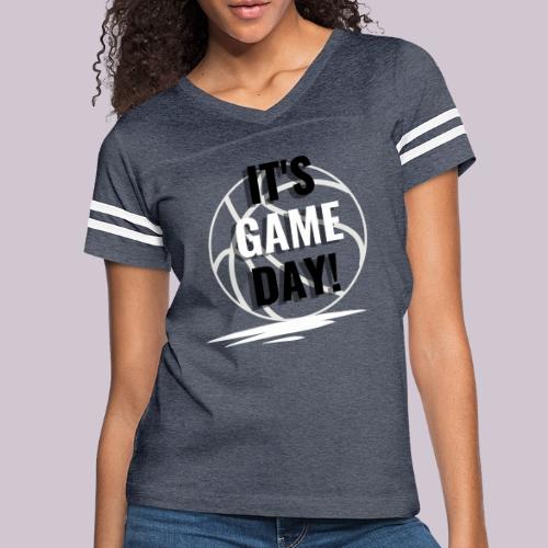 It's Game Day Basketball - Women's V-Neck Football Tee