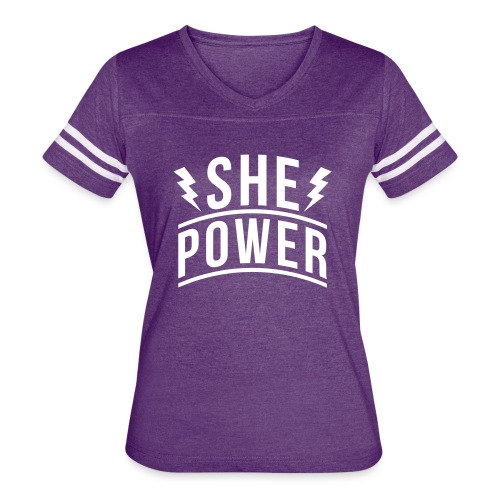 She Power - Women's V-Neck Football Tee