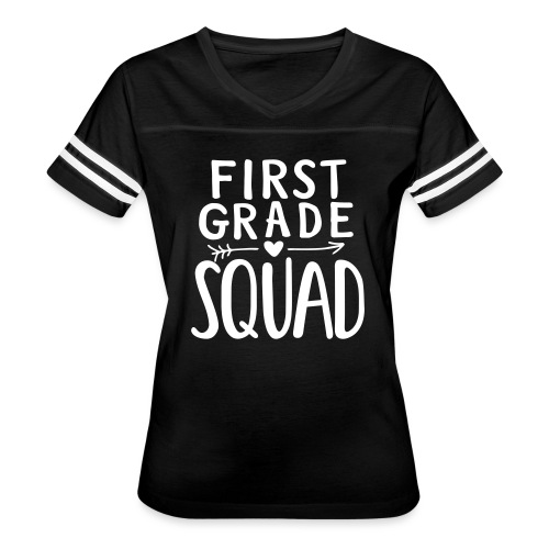 First Grade Squad Teacher Team T-Shirts - Women's V-Neck Football Tee