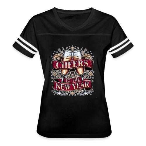 New Year's Champagne T-Shirt - Women's V-Neck Football Tee