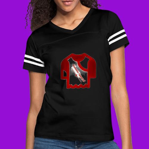 Kenada Logo white spray - Women's V-Neck Football Tee