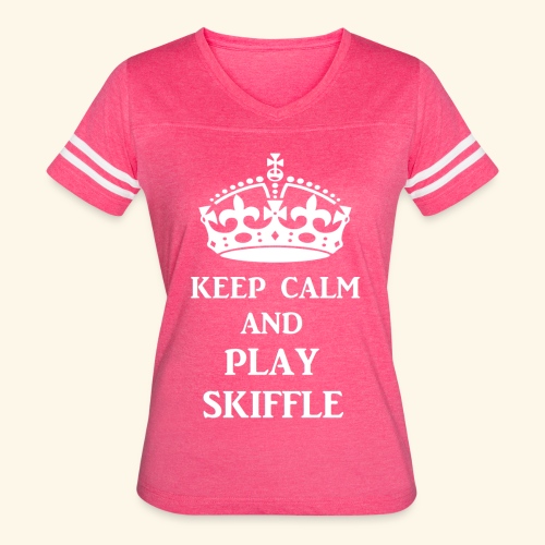 keep calm play skiffle wh - Women's V-Neck Football Tee