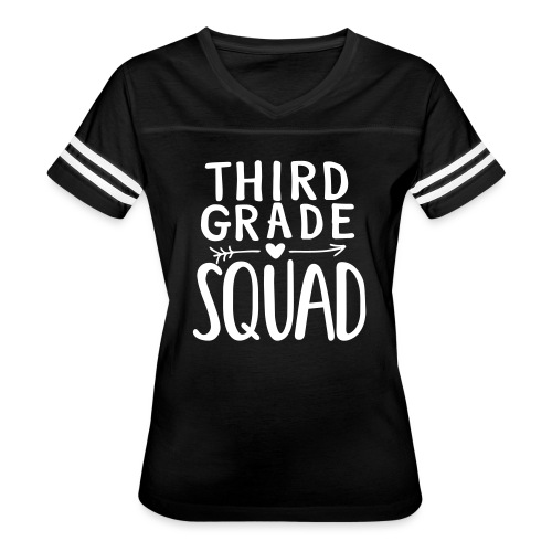 Third Grade Squad Teacher Team T-Shirts - Women's V-Neck Football Tee