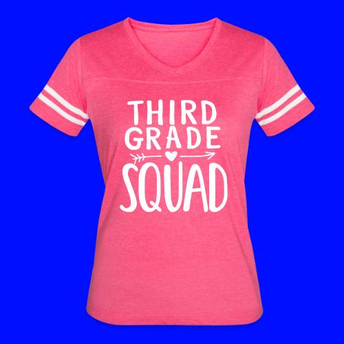 Third Grade Squad Teacher Team T-Shirts - Women's V-Neck Football Tee