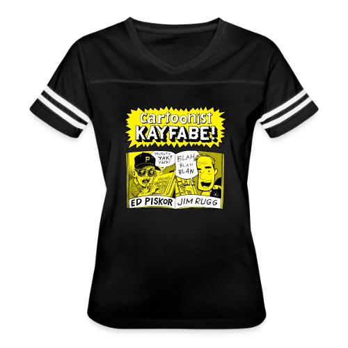 Cartoonist Kayfabe with Jim and Ed - Women's V-Neck Football Tee