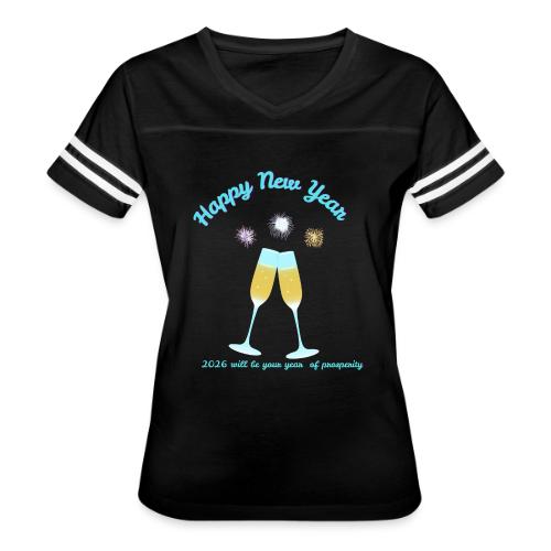 Happy New Year 2026 Prosperity Design - Women's V-Neck Football Tee