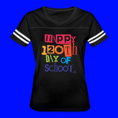 120th Day Of School Teachers T-Shirts - Women's V-Neck Football Tee