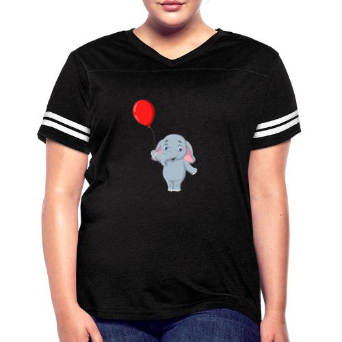 Baby Elephant Holding A Balloon - Women's Vintage Sports T-Shirt