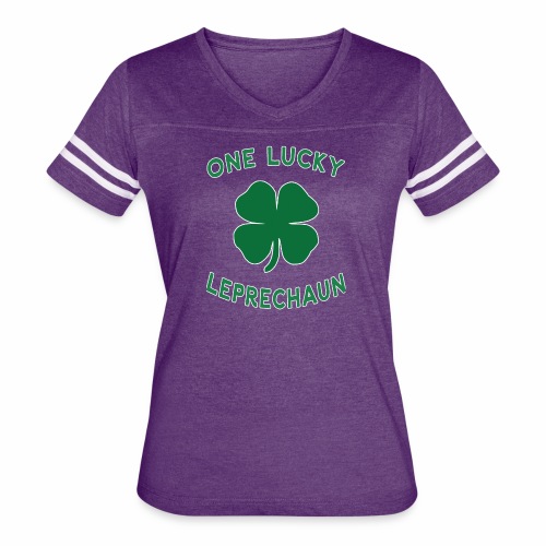 Lucky Leprechaun St Patrick Day Irish Shamrock. - Women's V-Neck Football Tee