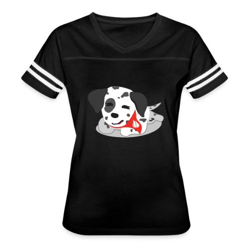 Sparky sleeping - Women's V-Neck Football Tee