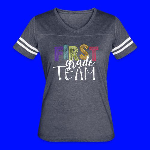 First Grade Team Grade Level Team Teacher T-Shirts - Women's V-Neck Football Tee