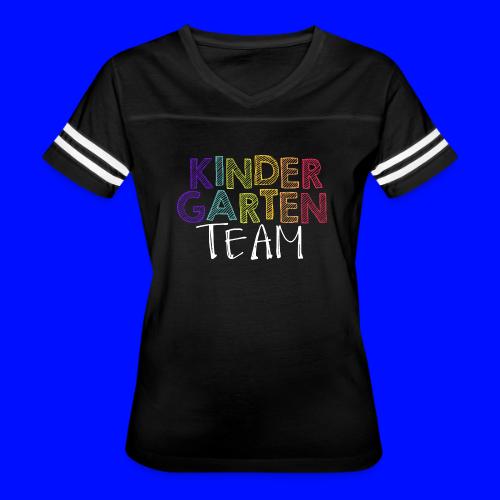 Kindergarten Team Grade Level Team Teacher T-Shirt - Women's V-Neck Football Tee