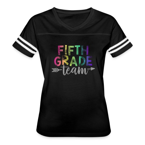 Fifth Grade Team Teacher T-Shirts Rainbow - Women's V-Neck Football Tee