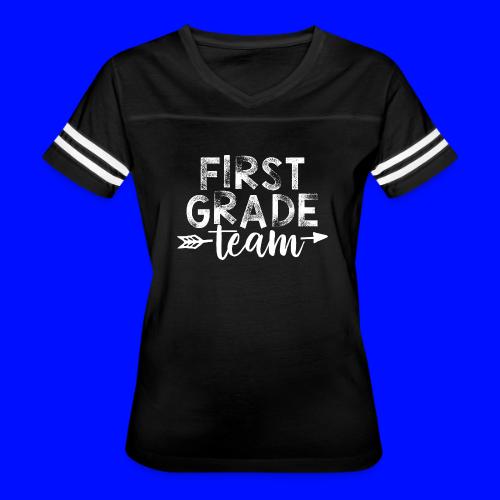 First Grade Team Arrow Teacher T-Shirts - Women's V-Neck Football Tee