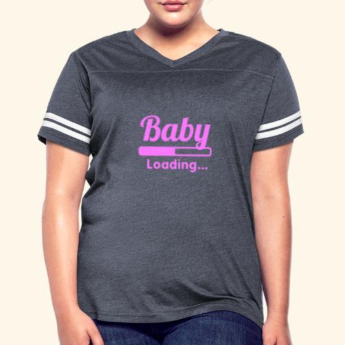 Pink Baby Loading - Women's V-Neck Football Tee