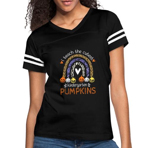 I Teach the Cutest Kindergarten Pumpkin Halloween - Women's Vintage Sports T-Shirt