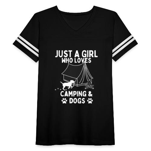 Just A Girl Who Loves Camping And Dogs, Funny Camp - Women's Vintage Sports T-Shirt