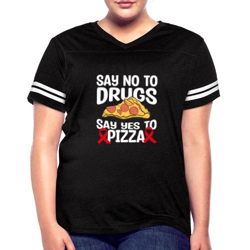 Red Ribbon Week Say No To Say Yes To PIzza T Shirt - Women's V-Neck Football Tee