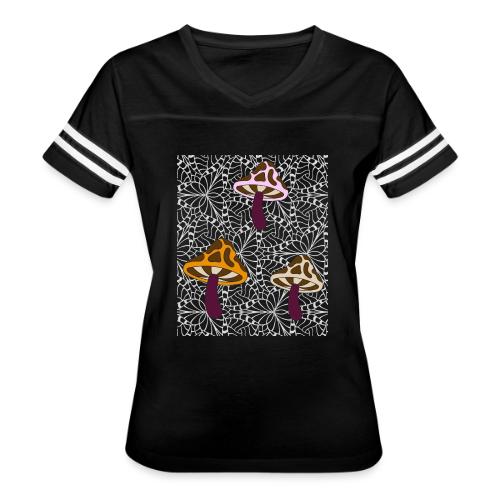 Fall Season Mushroom Designs - Women's V-Neck Football Tee
