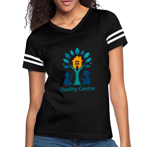Quality Learning Center on Slim Fit Rib Women's - Women's V-Neck Football Tee