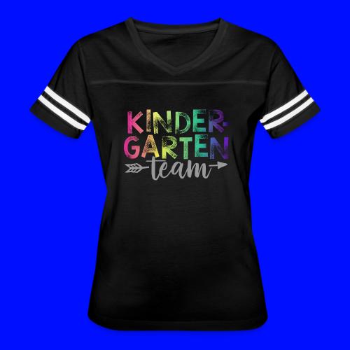 Kindergarten Team Teacher T-Shirts Rainbow - Women's V-Neck Football Tee