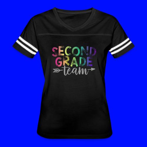 Second Grade Team Teacher T-Shirts Rainbow - Women's V-Neck Football Tee