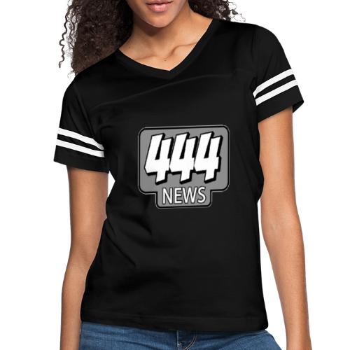 444 News Logo - Women's V-Neck Football Tee