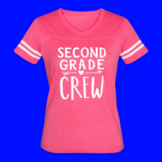 Second Grade Crew Heart Teacher T-Shirts
