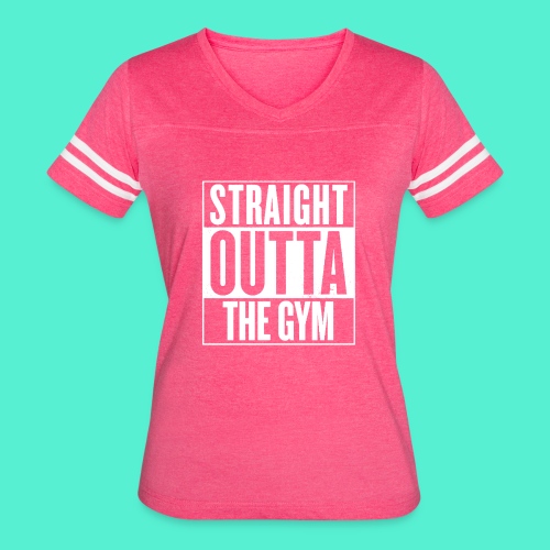 Straight Outta The Gym - Women's V-Neck Football Tee