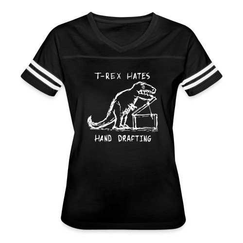 Architecture T-Rex Hates Hand Drafting - Women's V-Neck Football Tee