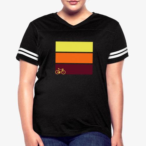 tricolor with bicycle - Women's V-Neck Football Tee
